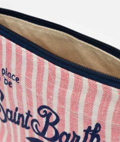 Pochette Aline in lino a righe