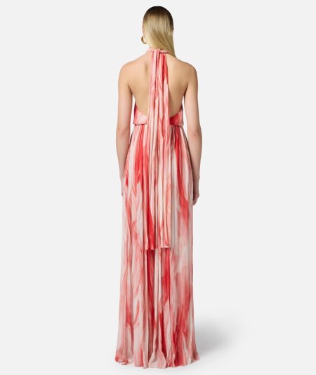 Abito Red Carpet in viscosa con stampa tulle