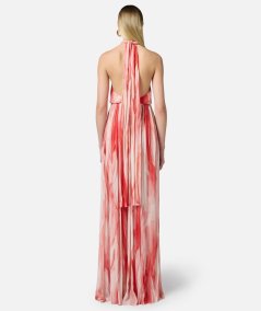 Abito Red Carpet in viscosa con stampa tulle