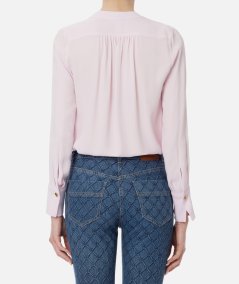 Camicia in georgette con charms e logo