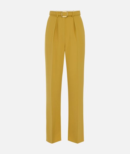 Pantaloni in crêpe leggero con cintura