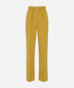 Pantaloni in crêpe leggero con cintura
