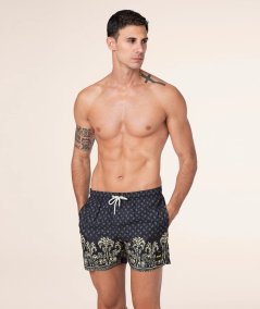 Men's F**K Patterned Swimsuit Shorts