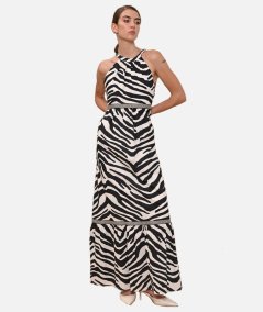 Abito lungo in stampa zebra