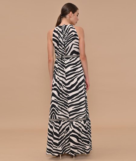 Abito lungo in stampa zebra