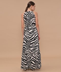 Abito lungo in stampa zebra