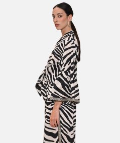 Blusa annodata in stampa zebra