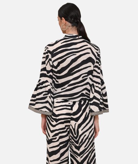 Blusa annodata in stampa zebra