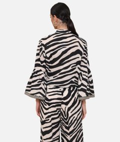 Blusa annodata in stampa zebra