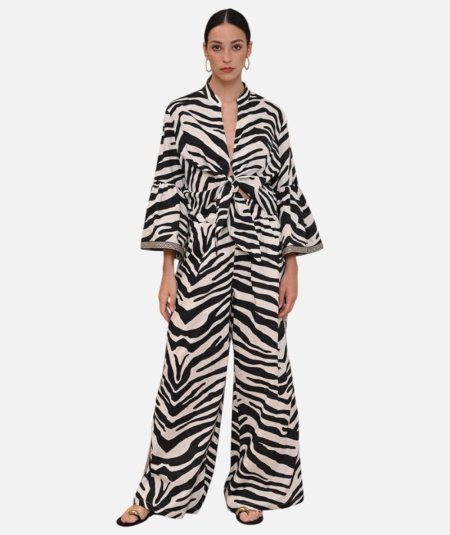 Blusa annodata in stampa zebra