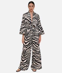 Blusa annodata in stampa zebra