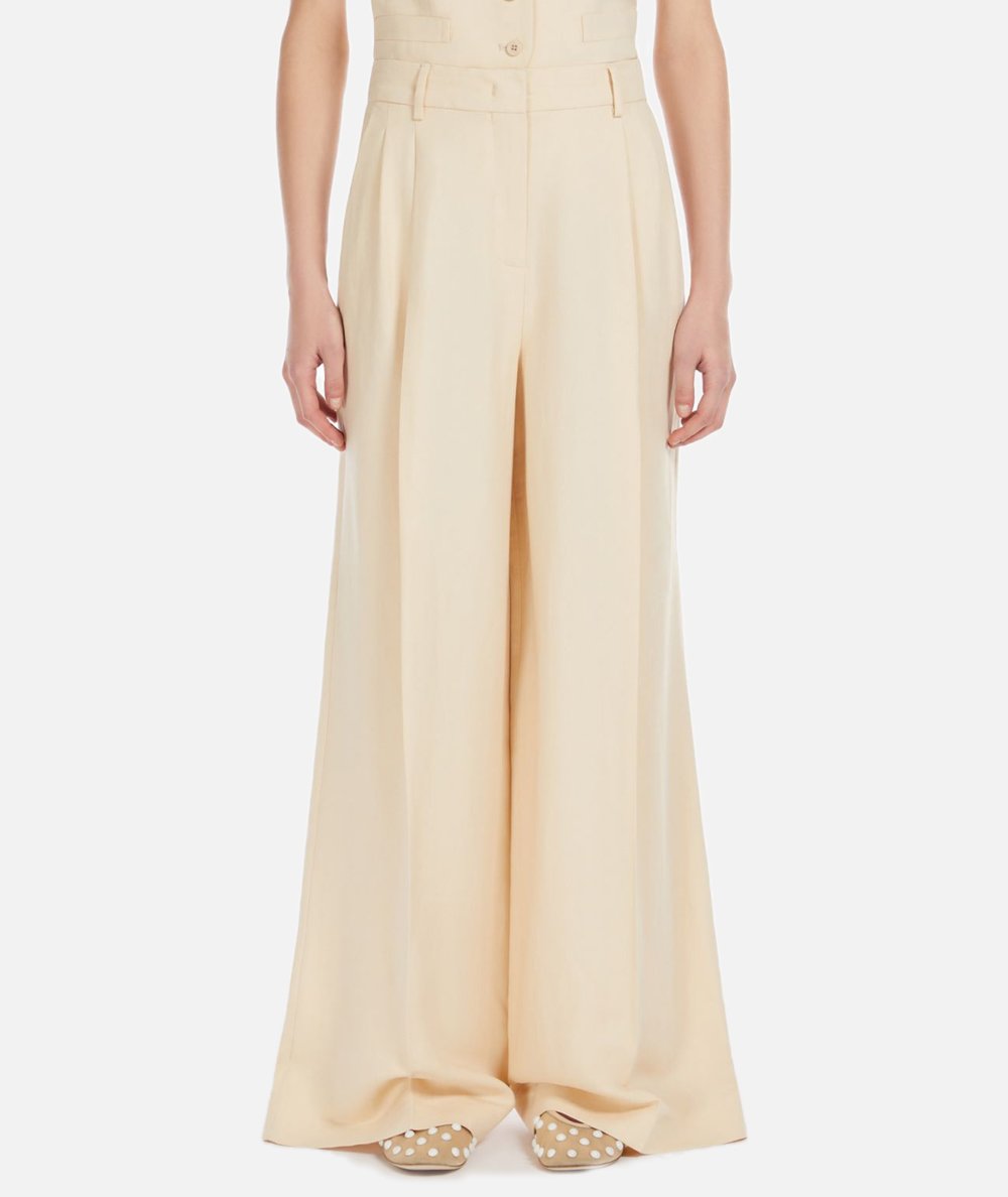Pantalone Veliero ampio in viscosa e lino