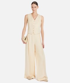Pantalone Veliero ampio in viscosa e lino