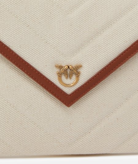 POCHETTE FLAT PURSE HANDLE CANVAS CHEVRO