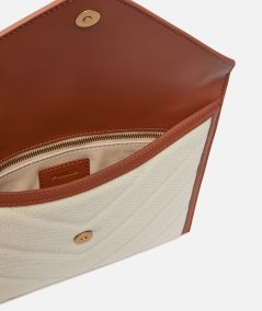 POCHETTE FLAT PURSE HANDLE CANVAS CHEVRO