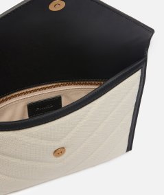 POCHETTE FLAT PURSE HANDLE CANVAS CHEVRO