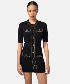 Viscose mini dress with chain