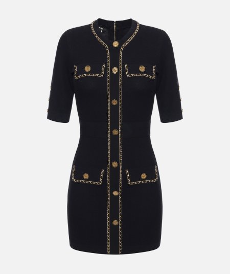 Viscose mini dress with chain