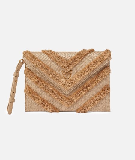 Borsa pochette in rafia chevron - Duepistudio ***** Abbigliamento, Accessori e Calzature | Uomo - Donna