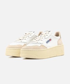 SNEAKERS PLATFORM LOW WOM LEATH / SUEDE