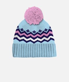 Knitted hat with pom pom