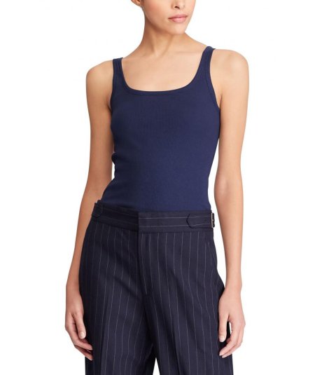 Ribbed cotton tank top