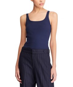 Ribbed cotton tank top