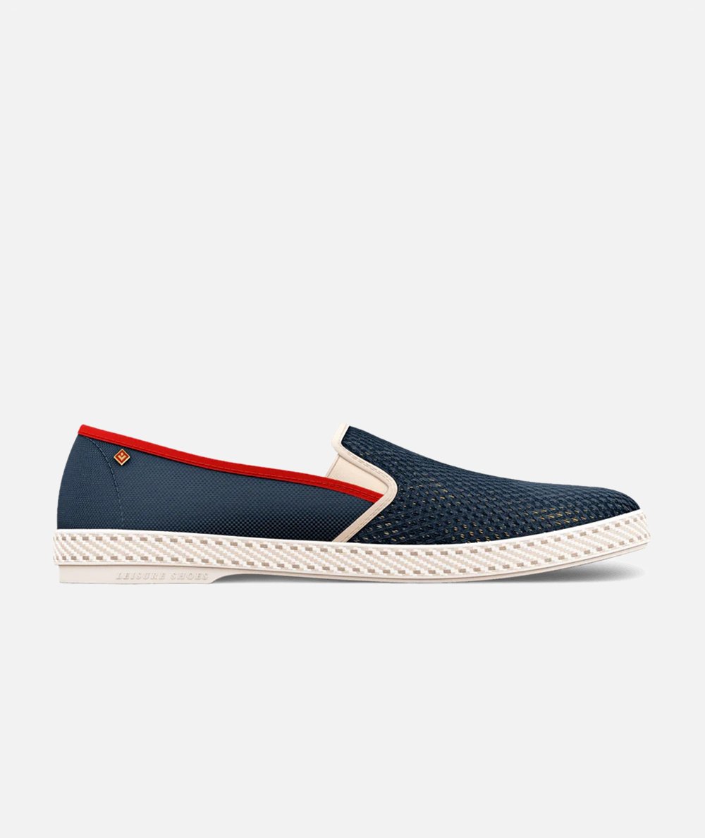 Espadrilles in cotton canvas and mesh
