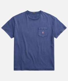 Cotton and linen T-shirt with pocket