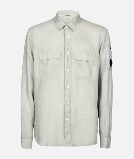 Shirt with pocket in resin-coated linen - Duepistudio ***** Abbigliamento, Accessori e Calzature | Uomo - Donna