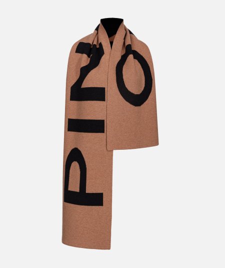 Wool and Cashmere Maxi Logo Scarf - SOGLIOLA