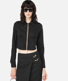 Midi skirt with piercing buckle