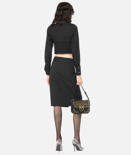 Midi skirt with piercing buckle