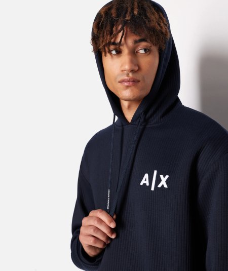 Sweatshirt with hood and small logo