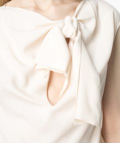 Silk Blend Top With Bow