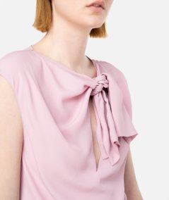 Silk Blend Top With Bow
