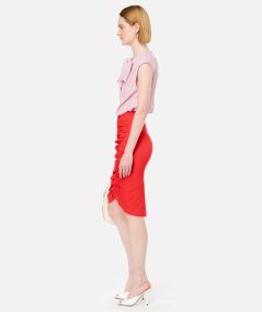 Silk Blend Top With Bow