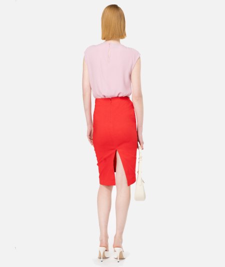Silk Blend Top With Bow