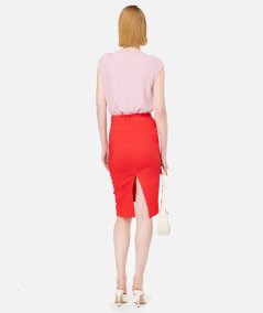 Silk Blend Top With Bow