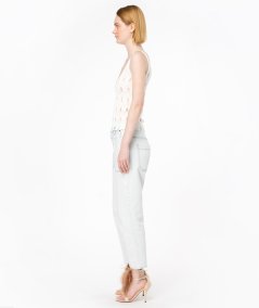 Perforated knit tank top