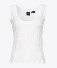 Perforated knit tank top
