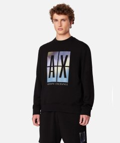 Crew-neck sweatshirt with maxi photographic print