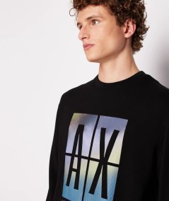 Crew-neck sweatshirt with maxi photographic print