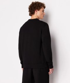 Crew-neck sweatshirt with maxi photographic print