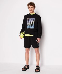 Crew-neck sweatshirt with maxi photographic print