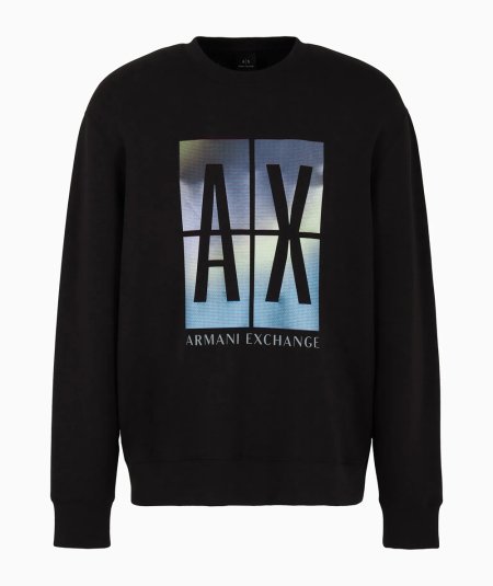 Crew-neck sweatshirt with maxi photographic print