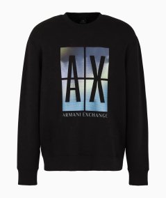 Crew-neck sweatshirt with maxi photographic print