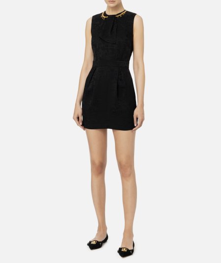 Crêpe jacquard lettering minidress - Duepistudio ***** Abbigliamento, Accessori e Calzature | Uomo - Donna