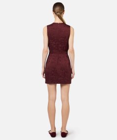 Crêpe jacquard lettering minidress