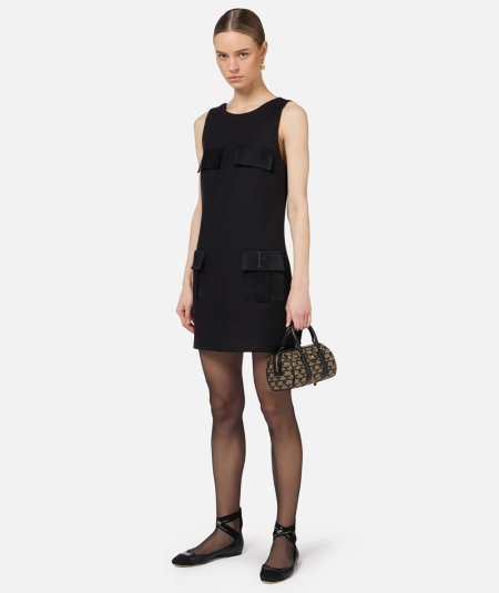 Boxy crêpe minidress with pockets - Duepistudio ***** Abbigliamento, Accessori e Calzature | Uomo - Donna
